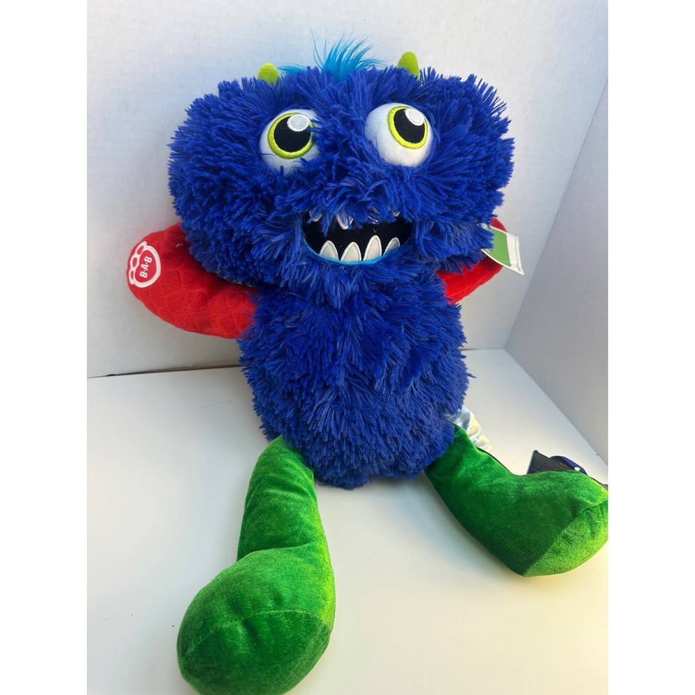 Build-A-Bear Workshop Mixters Monster Blue Shaggy Plush Red Arms Green Legs 15"